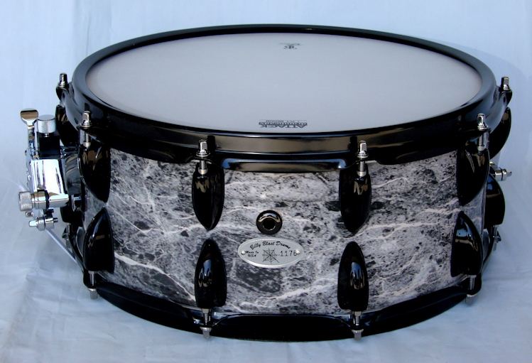 14x6 12ply Black & White Maple Snare Drum